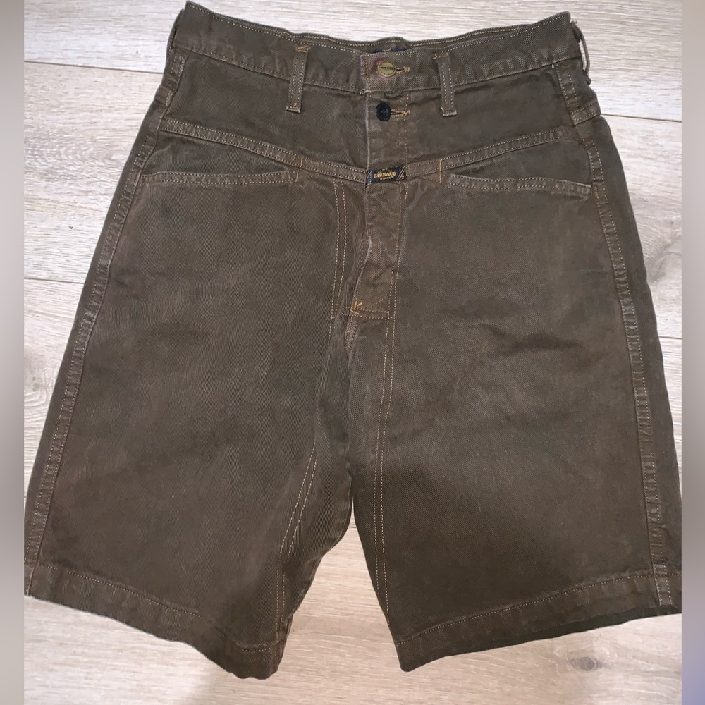 Vintage Marithe + Francois Girbaud Denim Shorts Brown 90s Hiphop Baggy Size: 28